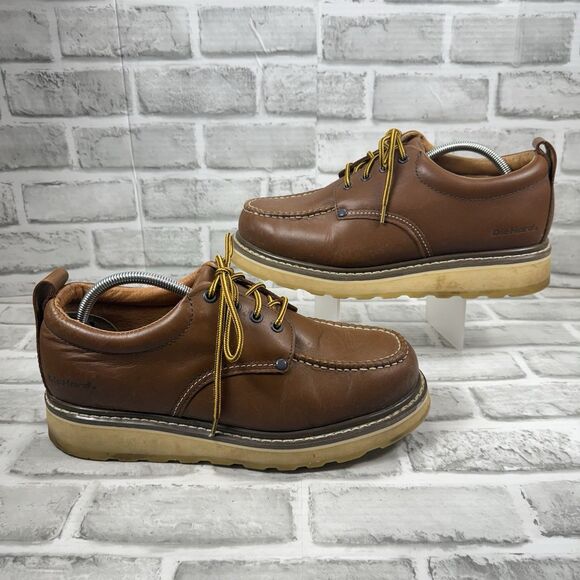 DIEHARD Sure Track Men's Size 10.5 Soft Toe Brown Leather Oxford Work Shoes - Picture 1 of 15